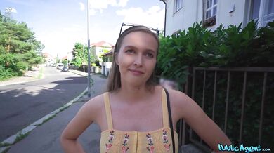 Deep creampie for unlucky babe behind the train station