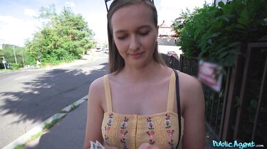 Deep creampie for unlucky babe behind the train station