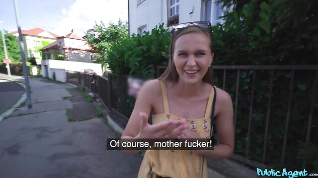 Deep creampie for unlucky babe behind the train station