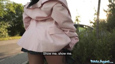 Cute Colombia babe is bent over and fucked from behind outdoors