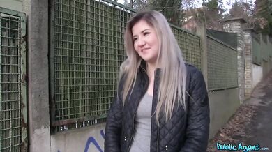 Painfully cute blonde teen gets even more horny from having sex outdoors