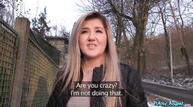 Painfully cute blonde teen gets even more horny from having sex outdoors