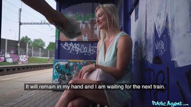 Real MILF amateur with big boobs fucked behind train station