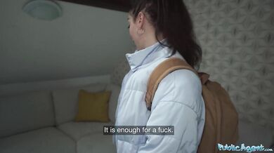 She takes his big cock down to the balls after losing a simple game
