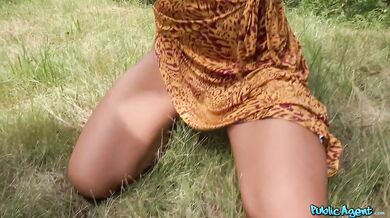 Saucy British Brunette Mom Fucks A Big Cock Outside