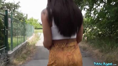 Saucy British Brunette Mom Fucks A Big Cock Outside