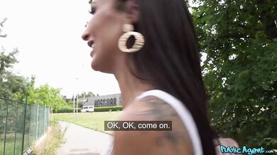 Saucy British Brunette Mom Fucks A Big Cock Outside