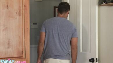 Horny Petite Stepsis Reese Robbins Gets Caught Masturbating in The Kitchen