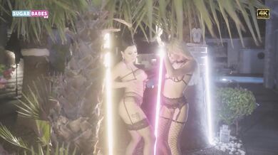 Exotic Outdoor Threesome For Christy White And Natalia