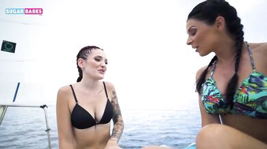 Vanessa Adamopoulou And Inna Sirina On Boat