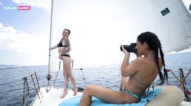 Vanessa Adamopoulou And Inna Sirina On Boat