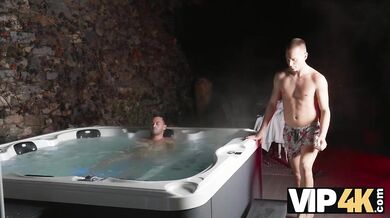 They used the pool for hot fuck