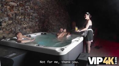 They used the pool for hot fuck