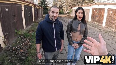 He wanted to buy a car, but instead he sold his girlfriend's pussy to a stranger