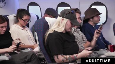 Olivia Jay Flashes Tits And Fingers Pussy On Plane! Gets Caught And Fucked Hard By Seatmate