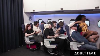 Olivia Jay Flashes Tits And Fingers Pussy On Plane! Gets Caught And Fucked Hard By Seatmate