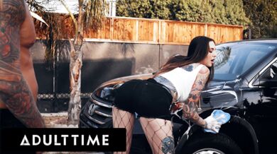 Bored Rocky Emerson Teases Classmate While Washing Car And Gets Her Soapy Pussy Fucked!
