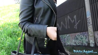 Hot 18 year old brunette with big ass has public sex for first time