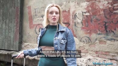 Big ass and big tits blonde Ruby Lee has public sex for money