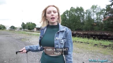Big ass and big tits blonde Ruby Lee has public sex for money