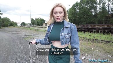 Big ass and big tits blonde Ruby Lee has public sex for money