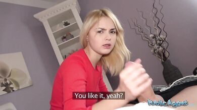 Cute 19yr blonde teen tries her first big cock