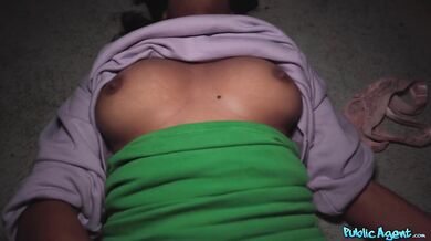 Latina babe with nice tits gets an creampie at night under a bridge