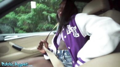 Big ass black Colombian babe gets picked up in public
