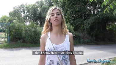 Super hot European girl with body like a model gets caught having sex in public
