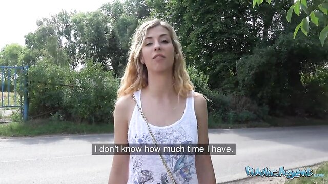 Super hot European girl with body like a model gets caught having sex in public