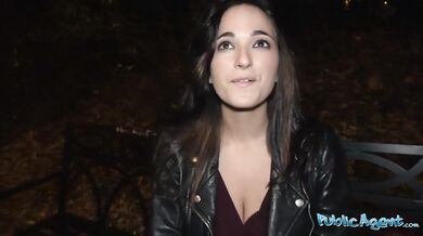 Spanish girl with beautiful natural tits picked up at night and fucked to creampie