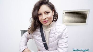 Busty Helina Dream takes big cock in public for POV sex