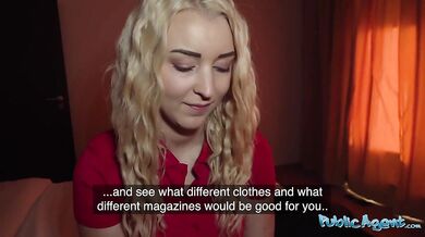 Pretty blonde student with perfect shaved little pussy simp fucked in a hotel room