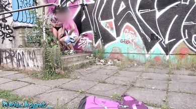 Horny girl with big tits and big ass from Belgium gets thick cock creampie outdoors