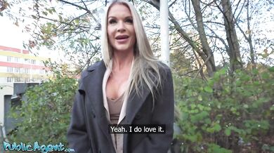 Blonde British MILF teacher gives sloppy public POV blowjob