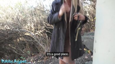 Blonde British MILF teacher gives sloppy public POV blowjob