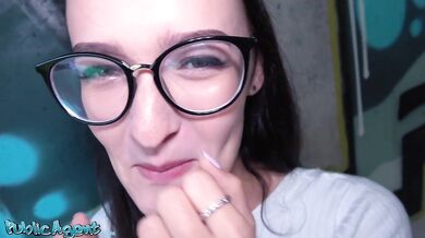 Heartbroken young woman with amazing tight body fucked under a public bridge!