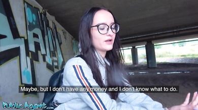 Heartbroken young woman with amazing tight body fucked under a public bridge!