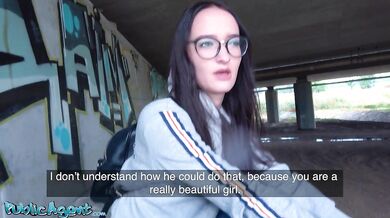 Heartbroken young woman with amazing tight body fucked under a public bridge!