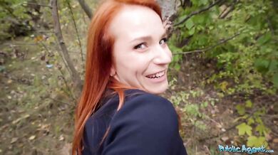 Redhead Clemence Audiard POV blowjob and public sex with big dick