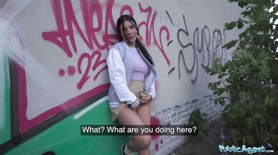She is masturbating in public and in need of a big cock