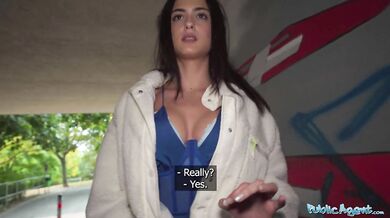 Spanish teen outdoor POV public blowjob tight pussy filled with big dick