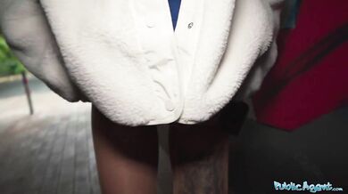 Spanish teen outdoor POV public blowjob tight pussy filled with big dick