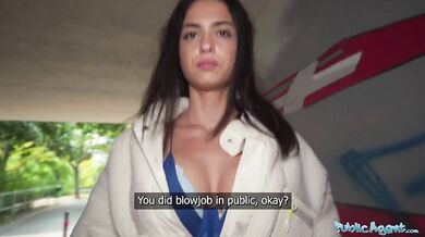 Spanish teen outdoor POV public blowjob tight pussy filled with big dick