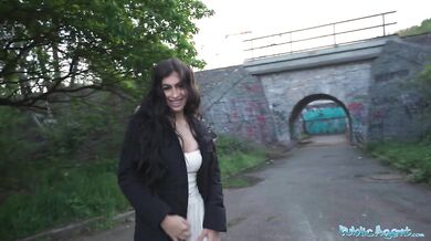Sexy Colombian babe sucks and fucks in public place