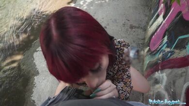 Pretty face bubble butt and wet pussy public sex
