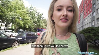 Hot young blonde wants strangers big cock for content creation