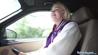 Cute looking blonde picked up and fucked hard in her soaking wet pussy
