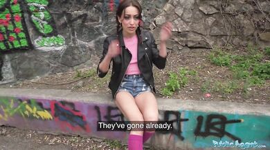 Sex Doll Artist Gets Fucked In A Public Place