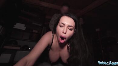 Public POV with sloppy blowjob and doggystyle fuck